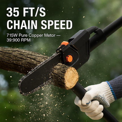 Cordless Pole Saw for Pruning with Extendable Reach