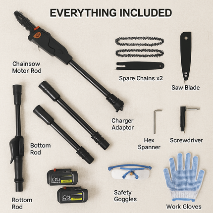Cordless Pole Saw for Pruning with Extendable Reach