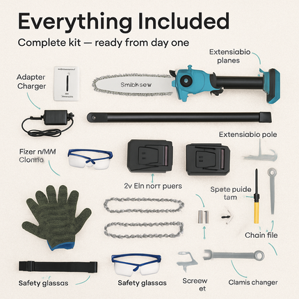 Cordless Pole Saw and Mini Chainsaw with Extension