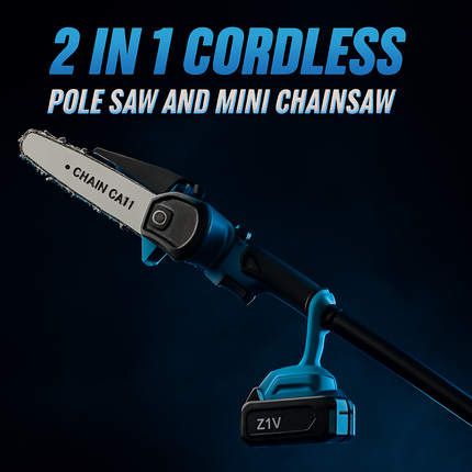 Cordless Pole Saw and Mini Chainsaw with Extension