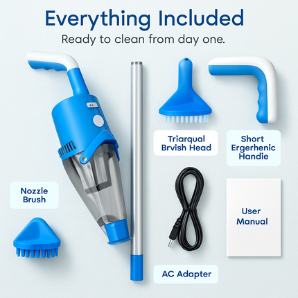 Cordless Pool Vacuum with Telescopic Pole