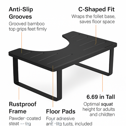 Wooden Metal Potty Stool for Adults and Children