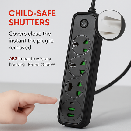 Power Strip with USB Ports and Wall Mount
