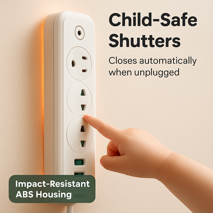 Power Strip with USB Ports and Wall Mount