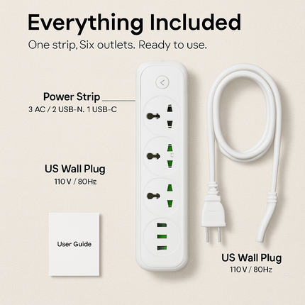 Power Strip with USB Ports and Wall Mount