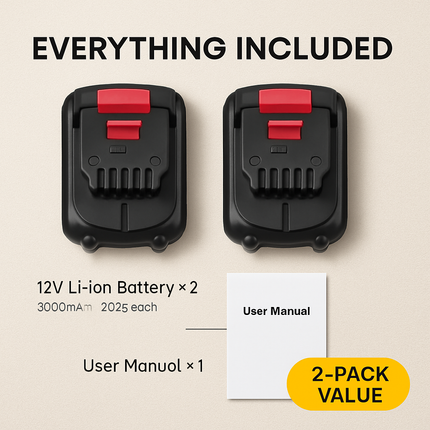 12V Li-ion Power Tool Battery Replacement
