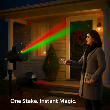 Outdoor Laser Projector Light with 2-Color Firefly Effects