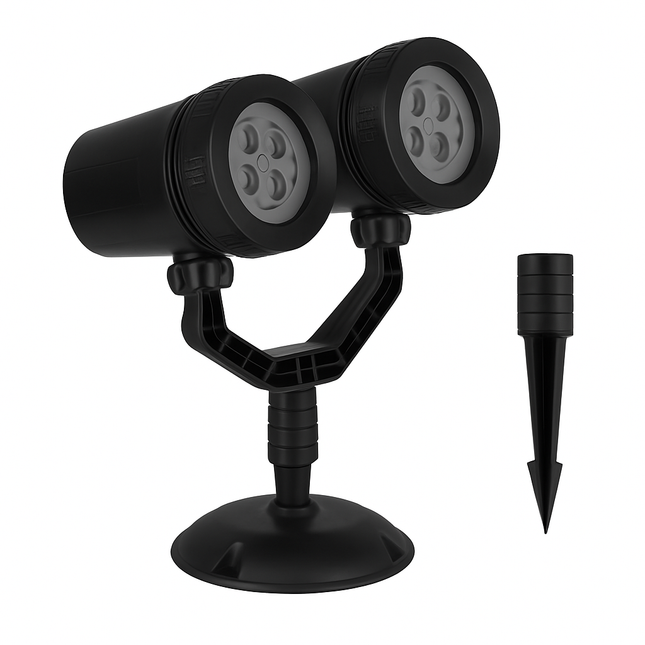 Christmas Snowflake Projector Light Dual-Head LED Stake Light IP44 Waterproof Xmas Decoration For Holiday Indoor Outdoor Use Garden Patio Wall Decor