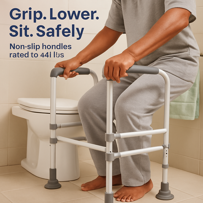 Toilet Safety Rails with Adjustable Height and Width