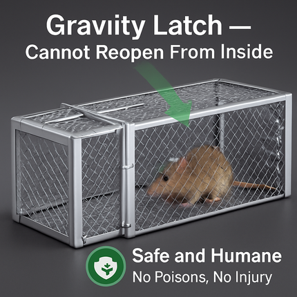 Single Door Rat Trap Cage - Humane Indoor/Outdoor
