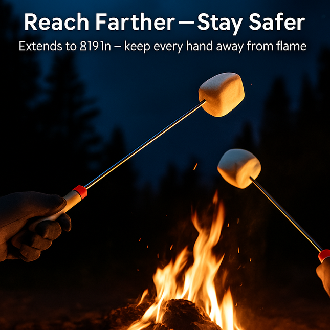 Stainless Steel Roasting Sticks Set for Safe Grilling