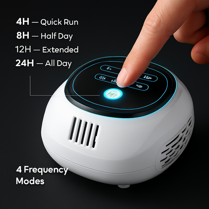 Ultrasonic Rodent Chaser Rat Repellent Pest Driver Mouse Control Squirrel Repeller with 4 Modes 4-65KHz Strobe Light 4 Timer 1292sq.ft. Coverage for R