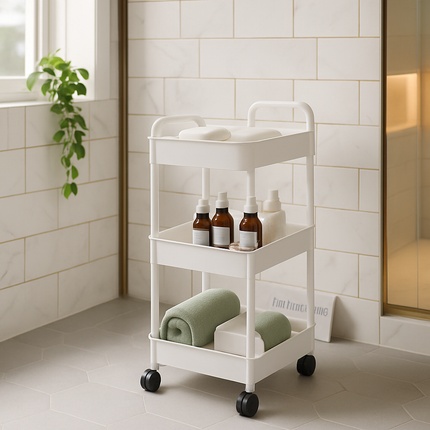 3 Tier Rolling Utility Cart with Wheels for Home Use