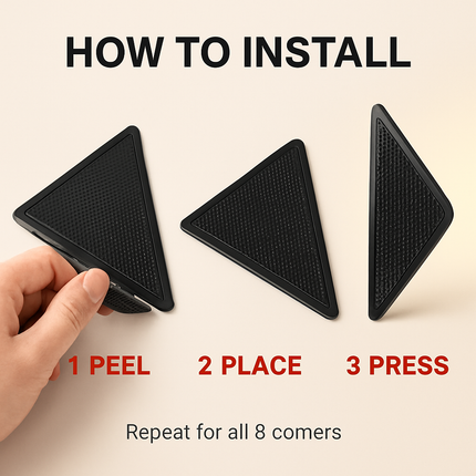 Area Rug Gripper Pad Triangular Non-Slip Corners