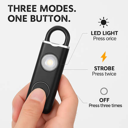 Rechargeable Personal Safety Alarm with Strobe Light