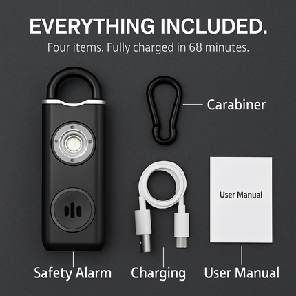 Rechargeable Personal Safety Alarm with Strobe Light