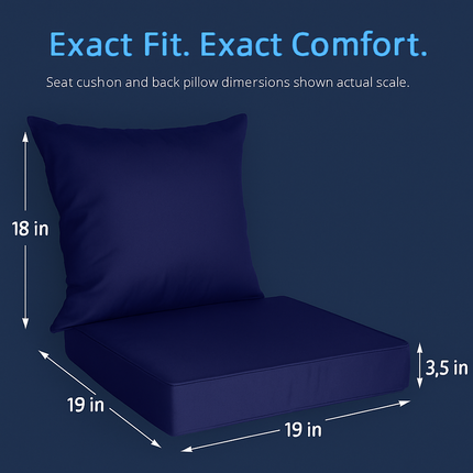 Outdoor Chair Cushion & Pillow Set for Patio Furniture