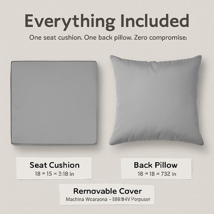 Outdoor Chair Cushion & Pillow Set for Patio Furniture