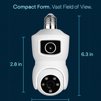 Dual Lens Security Camera with Night Vision and AI