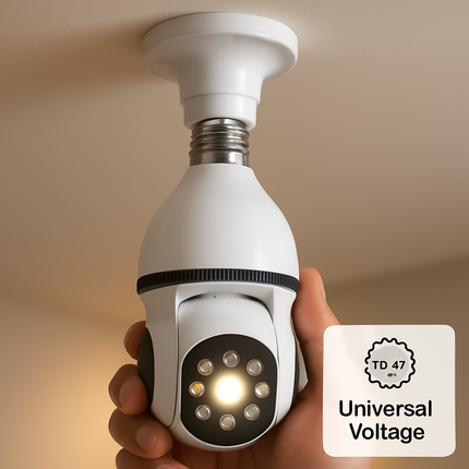 WiFi Bulb Camera Pan Tilt Security Camera with Night Vision