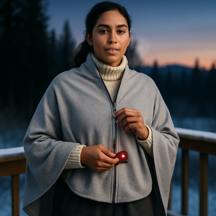 77x24In USB Heated Shawl with Teasel Wearable Heating Blanket Electric Throw Wrap Indoor Outdoor with Zipper 3 Heating Levels Machine Washable for Out