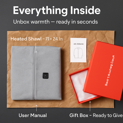 77x24In USB Heated Shawl with Teasel Wearable Heating Blanket Electric Throw Wrap Indoor Outdoor with Zipper 3 Heating Levels Machine Washable for Out