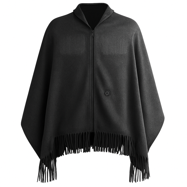 77x24In USB Heated Shawl with Teasel Wearable Heating Blanket Electric Throw Wrap Indoor Outdoor with Zipper 3 Heating Levels Machine Washable for Out