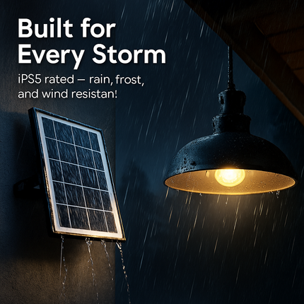 Solar Shed Light with Separate Panel for Indoor/Outdoor Use