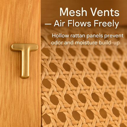 2-Tier Bamboo Shoe Cabinet with Flip Drawers