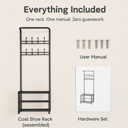 Coat Shoe Rack Hall Tree for Entryway Storage