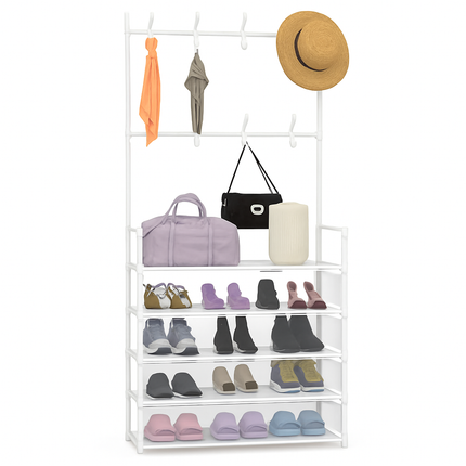 5-Tier Dustproof Entryway Hall Tree Coat Rack