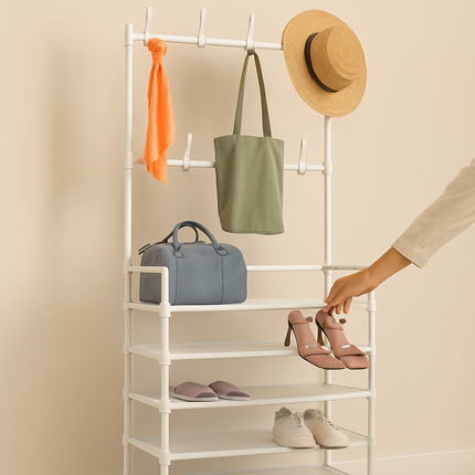 5-Tier Dustproof Entryway Hall Tree Coat Rack