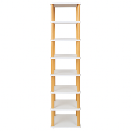 8-Tier Entryway Wooden Shoe Rack: Vertical Organizer