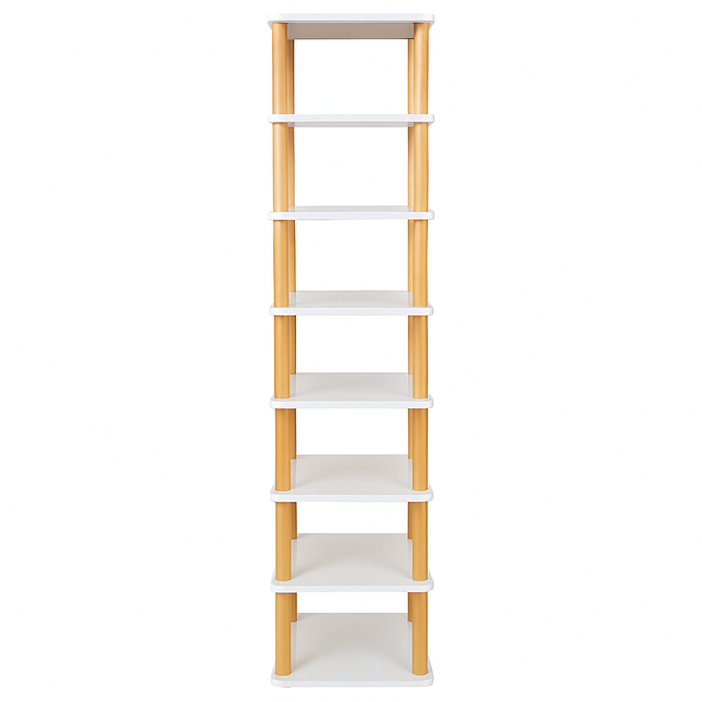 8-Tier Entryway Wooden Shoe Rack: Vertical Organizer