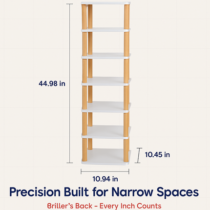 8-Tier Entryway Wooden Shoe Rack: Vertical Organizer