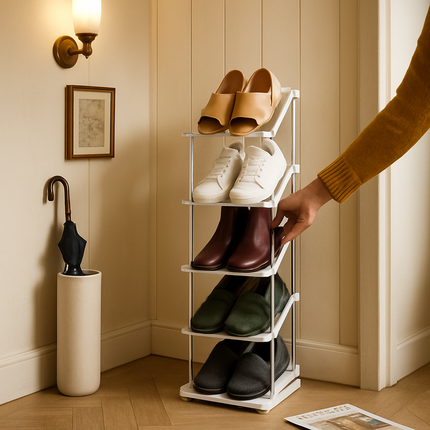 Narrow Vertical Shoe Rack 5 Tier Organizer