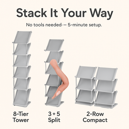 Narrow Vertical Shoe Rack 5 Tier Organizer