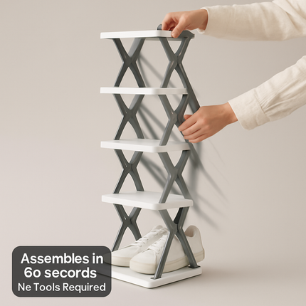 6-Tier Foldable Shoe Rack - Space Saving Organizer