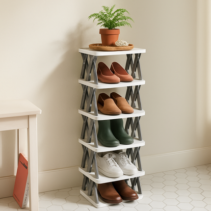 6-Tier Foldable Shoe Rack - Space Saving Organizer