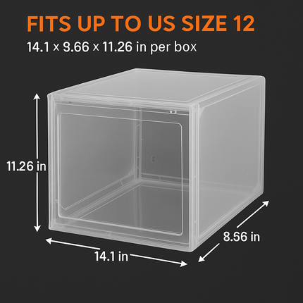 Collapsible Shoe Box Stackable Storage Bin (6-Pack)