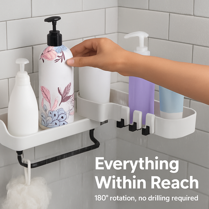 Rotatable Corner Caddy Shelf for Bathroom & Kitchen
