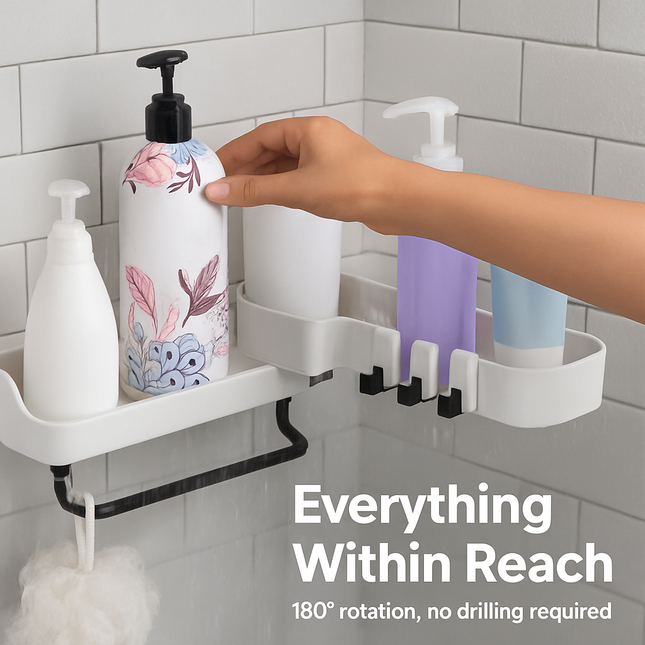 Rotatable Corner Caddy Shelf for Bathroom & Kitchen