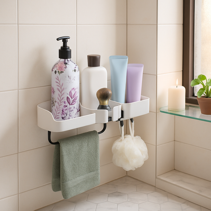 Rotatable Corner Caddy Shelf for Bathroom & Kitchen