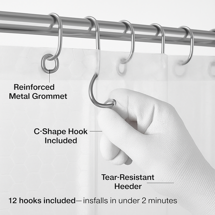 Shower Curtain: Quick-Dry, Mildew-Resistant