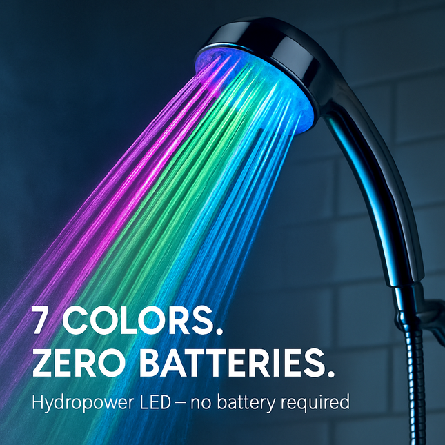 Shower Head Handheld LED Color-Changing Hydropower