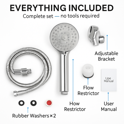 Handheld Shower Head with 5 Adjustable Spray Modes