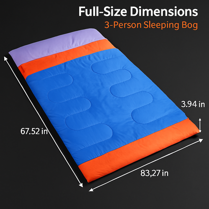 3 Person Sleeping Bag: Lightweight, Water-Resistant Outdoor