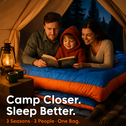 3 Person Sleeping Bag: Lightweight, Water-Resistant Outdoor