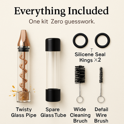 Glass Blunt Pipe Twisty Grinder Kit for Home Use