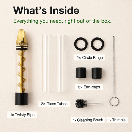 Glass Blunt Pipe Twisty Grinder Kit for Home Use